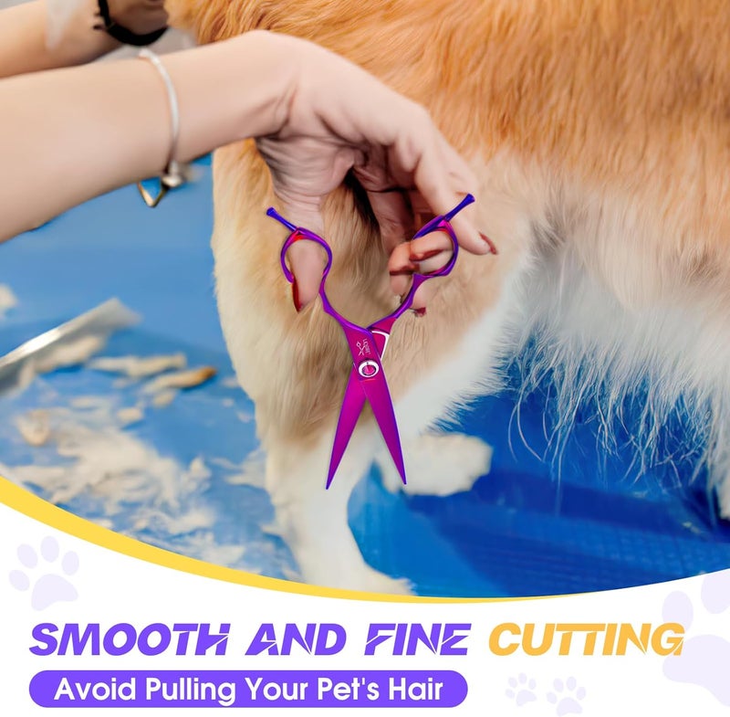 Jason Straight Scissors for Dogs - Updated 7.5" Dog Grooming Shears, Japanese 440C Stainless Steel Pet Shears, Professional Dog Cutting Scissors with Diamond Adjustable Screw Christmas Gift - Image 5